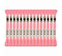 PATIKIL 15 Skeins Embroidery Floss, Solid Colors Polyester Embroidery Threads Friendship Bracelets String for Cross-Stitch Hand Embroidery, Light Pink