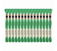 PATIKIL 15 Skeins Embroidery Floss, Solid Colors Polyester Embroidery Threads Friendship Bracelets String for Cross-Stitch Hand Embroidery, Green