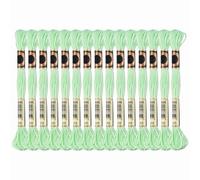 PATIKIL 15 Skeins Embroidery Floss, Solid Colors Polyester Embroidery Threads Friendship Bracelets String for Cross-Stitch Hand Embroidery, Light Green