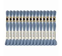 PATIKIL 15 Skeins Embroidery Floss, Solid Colors Polyester Embroidery Threads Friendship Bracelets String for Cross-Stitch Hand Embroidery, Blue-Gray