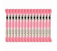 PATIKIL 15 Skeins Embroidery Floss, Solid Colors Polyester Embroidery Threads Friendship Bracelets String for Cross-Stitch Hand Embroidery, Pink