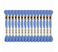 PATIKIL 15 Skeins Embroidery Floss, Solid Colors Polyester Embroidery Threads Friendship Bracelets String for Cross-Stitch Hand Embroidery, Deep Blue