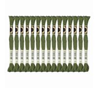 PATIKIL 15 Skeins Embroidery Floss, Solid Colors Polyester Embroidery Threads Friendship Bracelets String for Cross-Stitch Hand Embroidery, Green-Gray