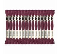 PATIKIL 15 Skeins Embroidery Floss, Solid Colors Polyester Embroidery Threads Friendship Bracelets String for Cross-Stitch Hand Embroidery, Purple Red