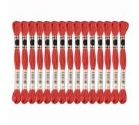 PATIKIL 15 Skeins Embroidery Floss, Solid Colors Polyester Embroidery Threads Friendship Bracelets String for Cross-Stitch Hand Embroidery, Bright Red
