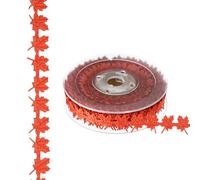 PATIKIL 15 Yards Red Maple Leaf Ribbon, Leaves Trim Rope Artificial Leaf String for Christmas Wreath Making Gift Wrapping Wedding Decoration