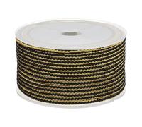 PATIKIL 15 Yards x 2.5 mm Braided Cord, Metallic Bracelet Knotting Macrame Cord Braiding Beading Thread Twine Rope for String Knitting DIY Jewelry Making Plant Wall Hanger, Black