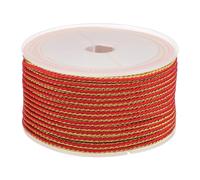 PATIKIL 15 Yards x 2.5 mm Braided Cord, Metallic Bracelet Knotting Macrame Cord Braiding Beading Thread Twine Rope for String Knitting DIY Jewelry Making Plant Wall Hanger, Red
