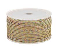 PATIKIL 15 Yards x 2.5 mm Braided Cord, Metallic Bracelet Knotting Macrame Cord Braiding Beading Thread Twine Rope for String Knitting DIY Jewelry Making Plant Wall Hanger, Colorful