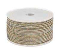 PATIKIL 15 Yards x 2.5 mm Braided Cord, Metallic Bracelet Knotting Macrame Cord Braiding Beading Thread Twine Rope for String Knitting DIY Jewelry Making Plant Wall Hanger, Multicolored