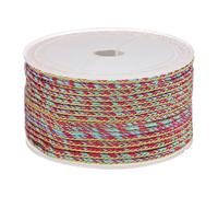 PATIKIL 15 Yards x 2.5 mm Braided Cord, Metallic Bracelet Knotting Macrame Cord Braiding Beading Thread Twine Rope for String Knitting DIY Jewelry Making Plant Wall Hanger, Red Blue