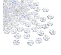 PATIKIL 150 Pcs Glass Four Leaf Beads, 10mm Crystal Loose Beads Lucky Spacer Beads for Jewelry Making DIY Bracelet Necklace Earrings, White