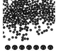 PATIKIL 1500 Pcs Black Half Round Pearls Beads, 6mm ABS Flatback | Rhinestones Pearls for Crafting Jewelry Making DIY Nail Art Clothes Wedding Art Decoration