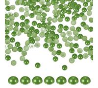 PATIKIL 1500 Pcs Olive Green Half Round Pearls Beads, 6mm ABS Flatback Rhinestones Pearls for Crafting Jewelry Making DIY Nail Art Clothes Wedding Art Decoration