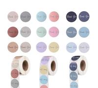 PATIKIL 1500Pcs Thank You Stickers, 1" Round Self-Adhesive Envelopes Seal Labels for Crafts Small Business Invitation Cards Wedding Gift Tag Packaging, Earth/Soft/Blue Colorful Tone