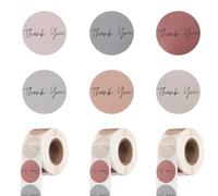 PATIKIL 1500Pcs Thank You Stickers, 1" Round Self-Adhesive Envelopes Seal Labels for Crafts Small Business Invitation Cards Wedding Gift Tag Packaging, Earth Colorful Tone