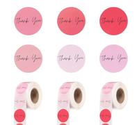 PATIKIL 1500Pcs Thank You Stickers, 1" Round Self-Adhesive Envelopes Seal Labels for Crafts Small Business Invitation Cards Wedding Gift Tag Packaging, Pink Colorful Tone