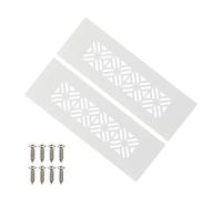 PATIKIL 150mm x 50mm Door Air Vent Cover, 2 Pcs Heavy Duty Aluminum Grille Ventilation Cover Louvered with Mounting Screws for Cabinet Wardrobe Door, Light Grey