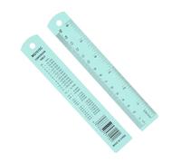 PATIKIL 15cm/6" Metal Ruler, 2 Pack Aluminum Alloy Rulers with Centimeters, Millimeters, Inches and Conversion Table Straight Edge Ruler for Writing Machinist Drafting, Blue Green