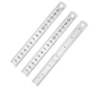 PATIKIL 15cm/6" Metal Straight Ruler, 3Pcs Stainless Steel Ruler Etching Process Inch Millimeter Graduations for Measuring Engineer Construction
