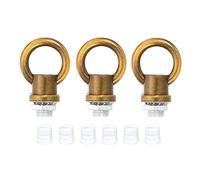 PATIKIL 15kg Load 18mm ID M10 Lamp Female Loop Holder, 3 Set Lifting Eye Nut Hook Ring Shape Structural Support to Chandelier Lighting Fixtures, Gold Bronze