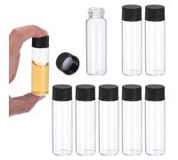 PATIKIL 15ml Clear Glass Vials, 8 Pack Sample Vials with Screw Cap Reagent Media Bottle Leak-Proof Liquid Sample Glass Vial for Lab Laboratory