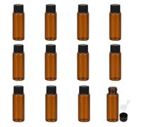 PATIKIL 15ml Essential Oil Bottles, 12 Pack Amber Glass Bottles with Orifice Reducer Sample Vial Slim Screw Cap Storage Vials Container, Black