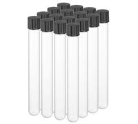PATIKIL 15ml Test Tubes with Caps, 16pcs Glass Test Tubes Clear Round Bottom Test Tube Containers with Plastic Cap for Bead Candy Bath Salt Storage Scientific Experiment Plant, 15mmx150mm