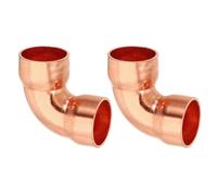 PATIKIL 15mm 1.5mm Thick Elbow Copper Fitting, 2Pcs 99.9% Pure Copper Pipe Fitting 90 Degree Short Radius Tube Connector Sweat Solder for HVAC Refrigeration System