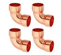 PATIKIL 15mm 1mm Thick Elbow Copper Fitting, 4Pcs 99.9% Pure Copper Pipe Fitting 90 Degree Short Radius Tube Connector Sweat Solder for HVAC Refrigeration System