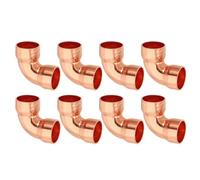 PATIKIL 15mm 1mm Thick Elbow Copper Fitting, 8Pcs 99.9% Pure Copper Pipe Fitting 90 Degree Short Radius Tube Connector Sweat Solder for HVAC Refrigeration System