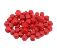 PATIKIL 15mm Blank Wooden Dice, 50 Pack Unfinished Wooden Blocks 6 Sided Wood Cube with Rounded Corners Square Wood Blocks for DIY Craft Projects, Red