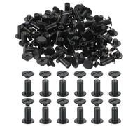 PATIKIL 15mm Chicago Screws Leather Rivets, 60 Set Leather Rivets Nail Stud Screws Bolt Assorted Kit for DIY Leather Craft Bookbinding Decorate Repair Belt Bag Clothing, Black