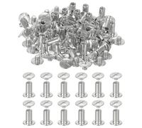 PATIKIL 15mm Chicago Screws Leather Rivets, 60 Set Leather Rivets Nail Stud Screws Bolt Assorted Kit for DIY Leather Craft Bookbinding Decorate Repair Belt Bag Clothing, Silver Tone