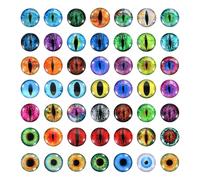 PATIKIL 15mm Dragon Eyes, 100 Pcs Round Glass Eyes Animals Crochet Eyes for Clay Doll Making Craft DIY Findings Jewelry Making, Mix Color