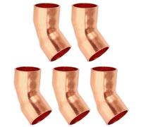 PATIKIL 15mm ID 1mm Thick Elbow Copper Fitting, 3pcs 99.9% Pure Copper 45 Degree Pipe Fitting Short Radius Tube Connector with Sweat Solder Connection for HVAC Refrigeration System