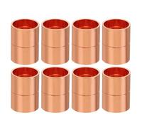 PATIKIL 15mm ID Copper Coupling Fittings, 12 Pcs Rolled Tube Stop Straight Pipe Fitting Welding Joint for HVAC Air Conditioning Plumbing Refrigeration