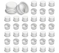 PATIKIL 15mm Metal Round Screw Lids, 54 Pcs Aluminum Mason Jar Lids Screw Top Caps for Lab Home Storage Jars Gallon Jugs Glass Snack Containers Liquid Storage, Silver Tone