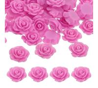 PATIKIL 15mm Resin Rose Flatback Charms, 30 Pcs Mini Undrilled Flatback Embellishment Flower Gems Bead Decoden Charm Bulk for DIY Craft Jewelry Making Nail Phone Case, Light Purple