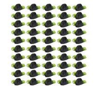 PATIKIL 15mm Tiny Satin Ribbon Rose, 100 Pcs Fabric Flowers Embellishments Rosettes Applique with Green Leaves for DIY Crafts Wedding Decor, Black