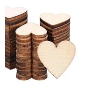 PATIKIL 15mm Wooden Hearts, 100 Pack Unfinished Wood Hearts Blank Wooden Cutouts Ornaments Natural Wood Pieces for Christmas Party Craft Projects