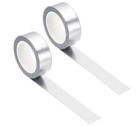 PATIKIL 15mm x 10m Metallic Washi Tape, 2 Roll Masking Foil Sticker Self Adhesive for DIY Art Craft Wrapping Decoration, Silver Tone