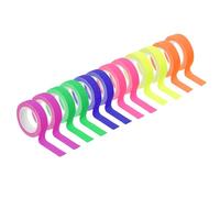 PATIKIL 15mm x 5m Neon Gaffer Cloth Tape, 12 Roll Rainbow Colors Fluorescent Blacklight Reactive Glow in the Dark Tape for Dance Floors Glow Party Supplies