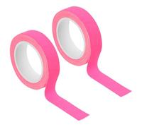 PATIKIL 15mm x 5m Neon Gaffer Cloth Tape, 2 Roll Fluorescent Blacklight Reactive Glow in the Dark Tape for Dance Floors Glow Party Supplies, Pink