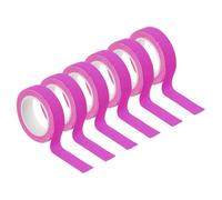 PATIKIL 15mm x 5m Neon Gaffer Cloth Tape, 6 Roll Fluorescent Blacklight Reactive Glow in the Dark Tape for Dance Floors Glow Party Supplies, Purple