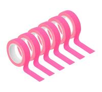 PATIKIL 15mm x 5m Neon Gaffer Cloth Tape, 6 Roll Fluorescent Blacklight Reactive Glow in the Dark Tape for Dance Floors Glow Party Supplies, Pink