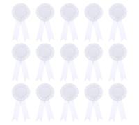 PATIKIL 15Pcs Blank Award Ribbon, 6" x 3" Honorable Participation Badge Ribbons for Competition Sports Event Classroom Prize 1st 2nd 3rd Place Medals, White