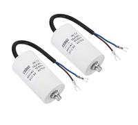 PATIKIL 15uf CBB60 Run Capacitor,2Pcs AC 450V U Terminal Wires 50/60Hz Cylinder Bottom with M8 Screw for Washing Machine, Cleaning Machine Pump Motor Star