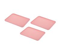 PATIKIL 15x11" Fast Food Tray, 3 Pack PP Plastic Reusable Multi-Purpose Non-Slip Rectangle Serving Tray for Cafeteria Restaurant Home Kitchen, Pink