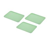 PATIKIL 15x11" Fast Food Tray, 3 Pack PP Plastic Reusable Multi-Purpose Non-Slip Rectangle Serving Tray for Cafeteria Restaurant Home Kitchen, Green